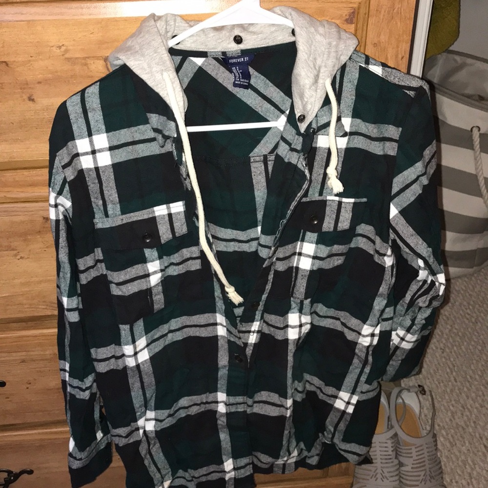 hooded flannel